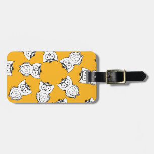 Étiquette À Bagage Yellow Cute Animal Pattern