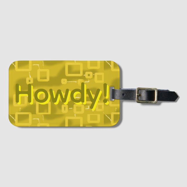 Étiquette À Bagage Yellow Geometric  (Devant Horizontal)