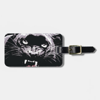 Étiquette À Bagage Yeux Jaguar noirs et blancs
