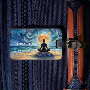 Étiquette À Bagage Yoga Méditation Ciel Nocturne Étoilé Lune Plage Oc