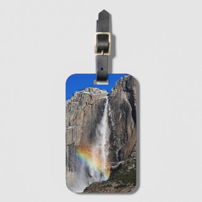 Étiquette À Bagage Yosemite Falls avec l'arc-en-ciel (Devant Vertical)