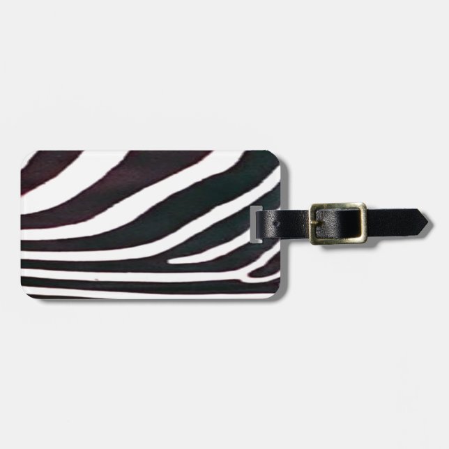 Étiquette À Bagage Zebra Black and White Stripes Imprimer (Devant horizontal)
