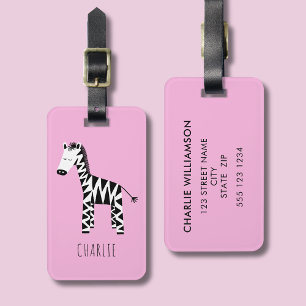 Étiquette À Bagage Zebra mignon enfants