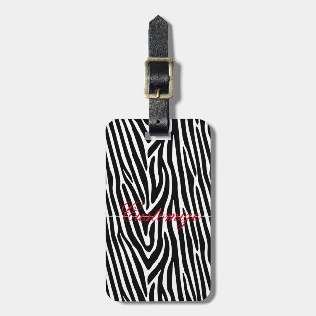 Étiquette À Bagage Zebra Stripes Motif Thunder_Cove (Devant Vertical)