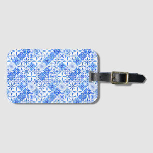 Étiquette À Bagage Zellige à motif bleu et blanc Azulego Lifesty