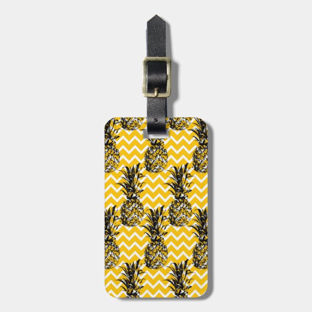 Étiquette À Bagage Zigzags d'ananas (Devant Vertical)