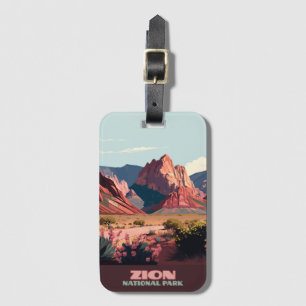 Étiquette À Bagage Zion National Park Monts Utah Vintage