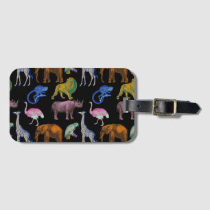 Étiquette À Bagage Zoo Animaux couleurs vives Pop Art Amoureux des an