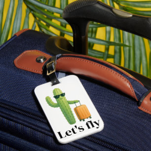 Étiquette à bagages avec valise