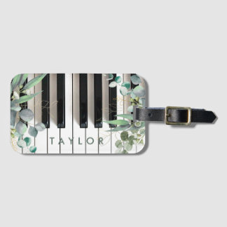 étiquette à bagages design piano vert