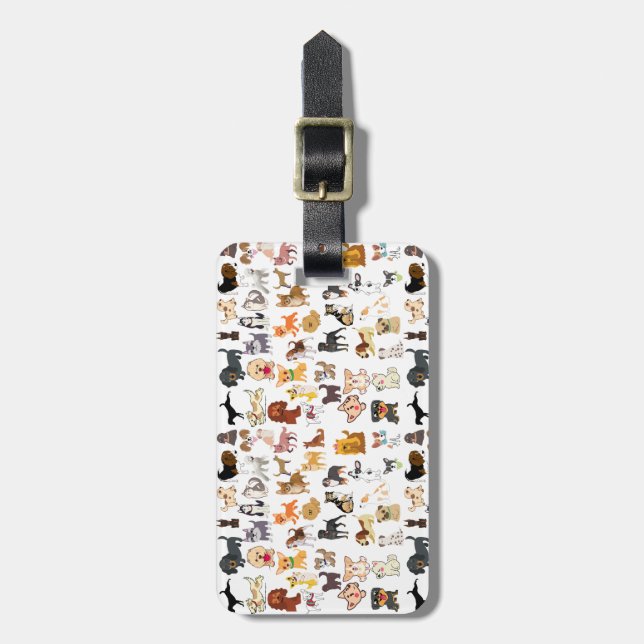 étiquette à bagages pour chiens colorés (Devant Vertical)