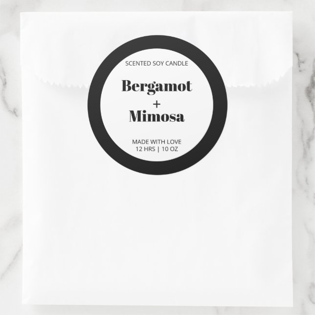 Étiquette à bougie personnalisable Motif moderne (Sac)