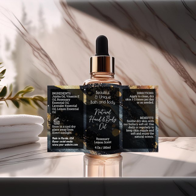 Étiquette à bouteille de script 4oz ou produit à g (personalized custom oil dropper bottle label for 4oz)