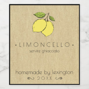 Étiquette À Bouteille Limoncello Avec Dessin De Ci