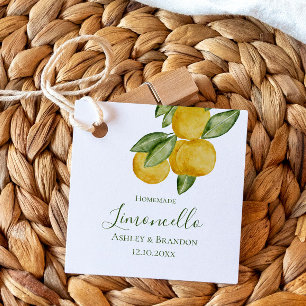 Étiquette à bouteille Limoncello, belle aquarelle