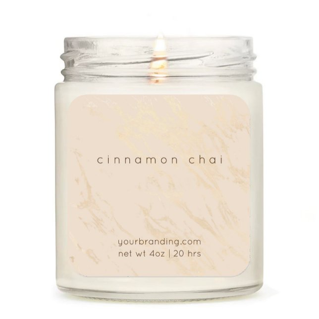 Étiquette à chandelle élégante Beige (Créateur téléchargé)