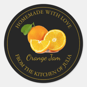 Étiquette à confiture orange maison Noir