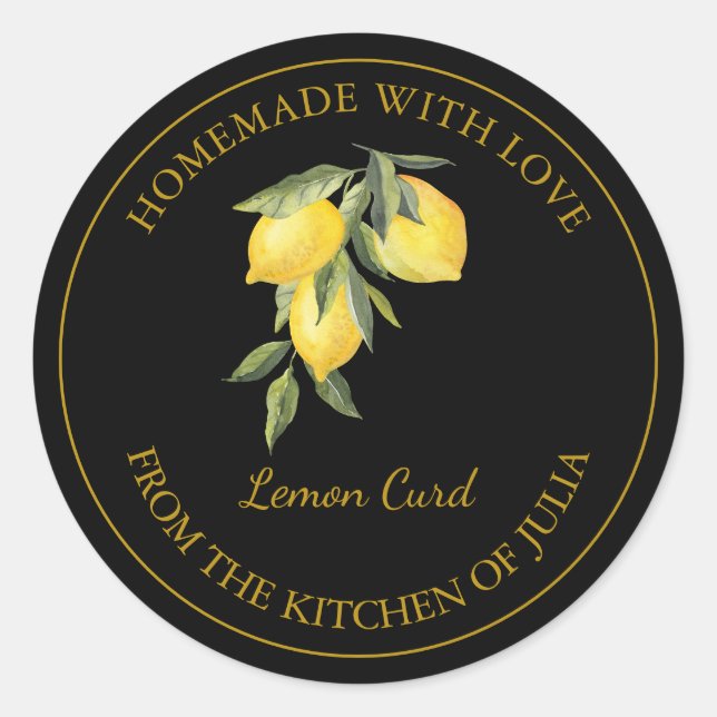 Étiquette à courge de citron doré fait maison | No (Devant)