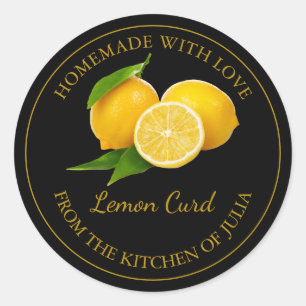 Étiquette à courge de citron fait maison Noir