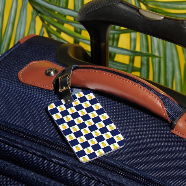 Étiquette À damiers bagage à ananas (Insitu Rectoal 1)