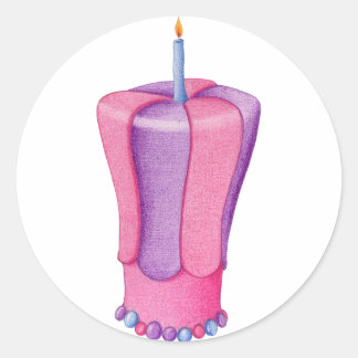 Étiquette à flamme de gâteau rose