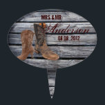 Étiquette À Gâteau Rustic Barn Wood Western Cowboy mariage<br><div class="desc">Rustic Barn Wood Occidentale invitations de mariage Cowboy,  bottes de cowboy invitations de mariage,  mariage occidental sauver la date et le mariage campagnard occidental faveurs.</div>