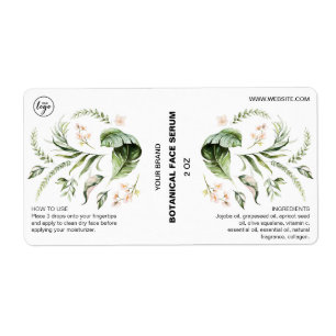 Étiquette à gouttelettes de sérum de visage botani