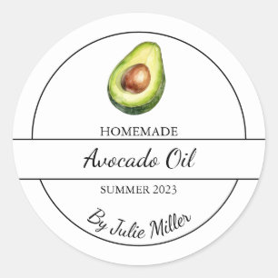 Étiquette à huile simple fait maison Avocado