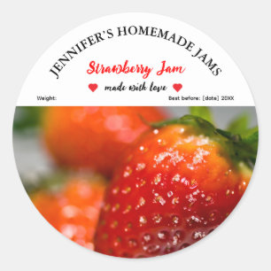 Étiquette à la confiture de fraises maison