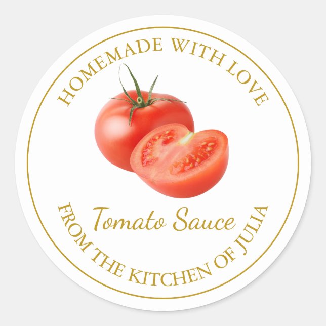 Étiquette à la sauce tomate maison | Blanc (Devant)