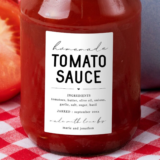 Étiquette à la sauce tomate maison personnalisée (Créateur téléchargé)