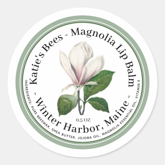 Étiquette à lèvres avec illustration de fleurs ros (Devant)