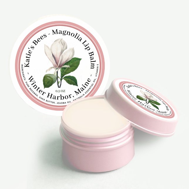 Étiquette à lèvres avec illustration de fleurs ros (Créateur téléchargé)
