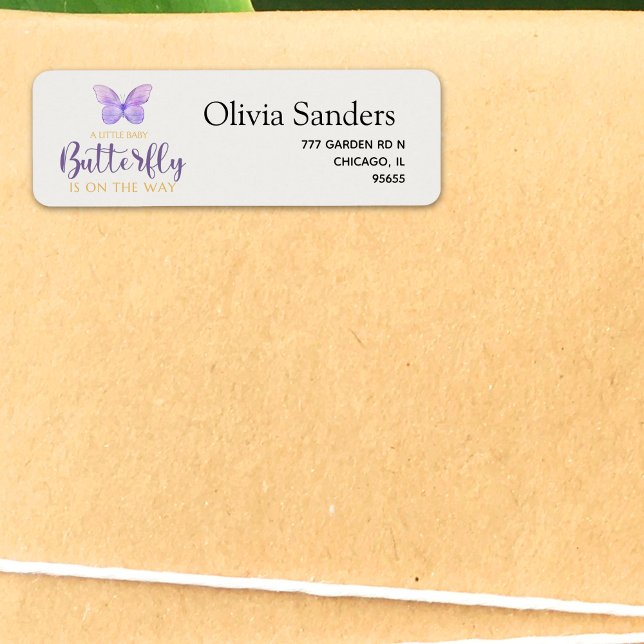 Étiquette A Little Baby Butterfly is on The Way Baby shower (Créateur téléchargé)