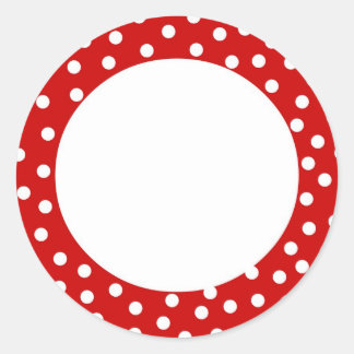 Étiquette à points polka rouge et blanc