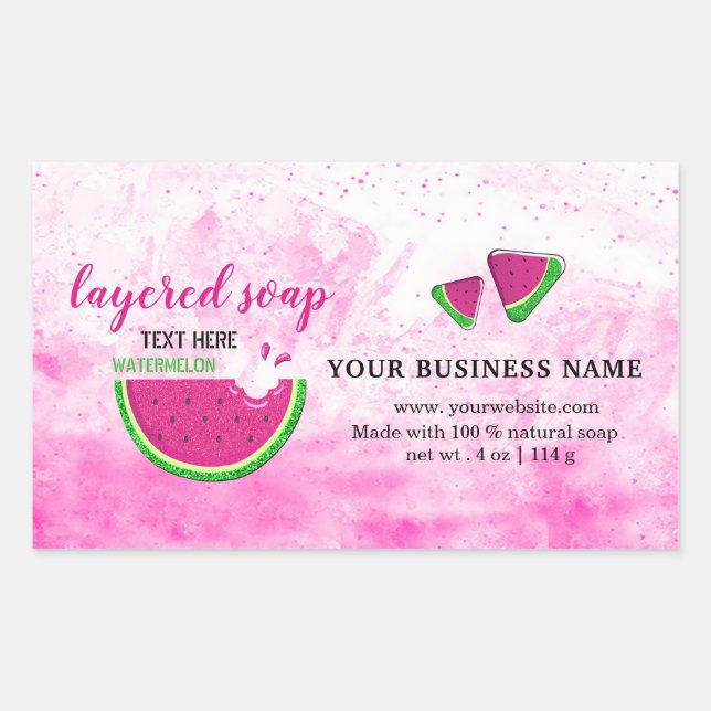 Étiquette à savon à couche de pastèque (Devant)