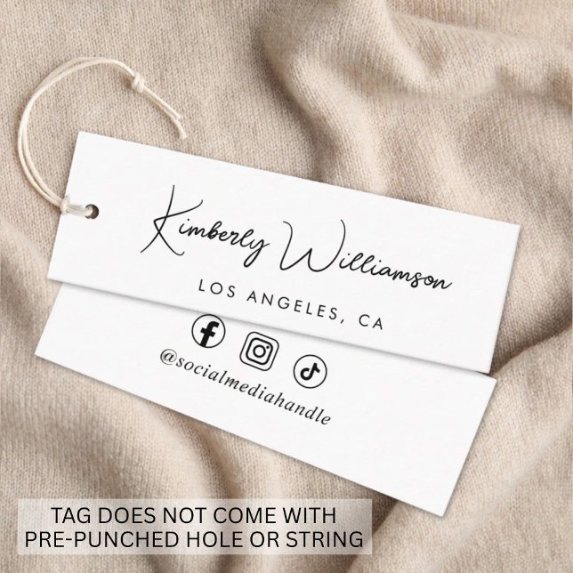 Étiquette à suspendre personnalisée avec écriture  (Empower your name in our signature script as your logo and brand identity)