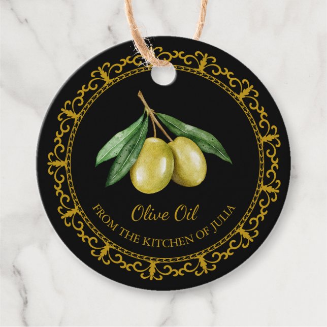 Étiquette à suspendre pour huile d'olive faite mai (Devant)