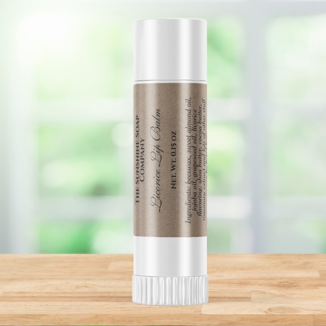 Étiquette à tube de baume pour papier Kraft (Créateur téléchargé)