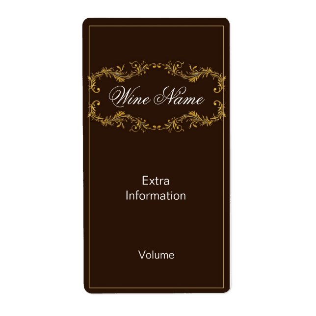 Étiquette à vin Brown classique (Devant)