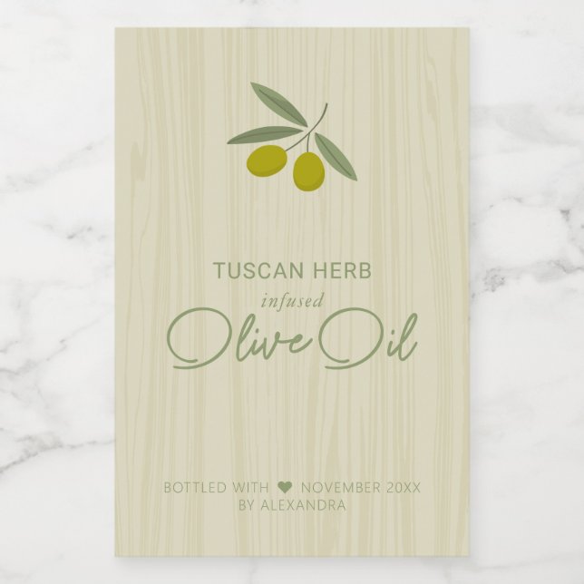 Étiquette à vin d'huile d'olive contaminée maison (Étiquettes simples)