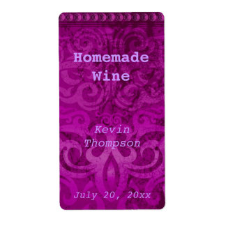 Étiquette à vin maison tendance violet
