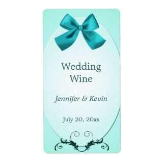 Étiquette à vin Mariage Aquamarine
