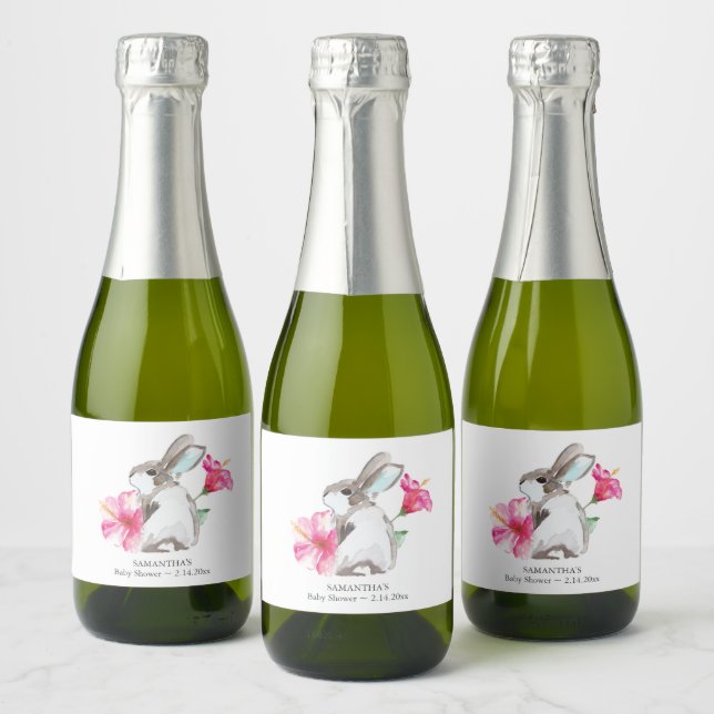 Étiquette à vin rose printanier et mousseux (Bouteilles)