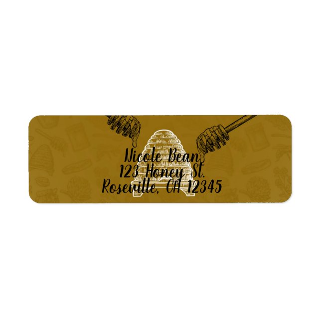 Étiquette Abeille à Miel Rucher Fête d'Anniversaire Mariage  (Devant)