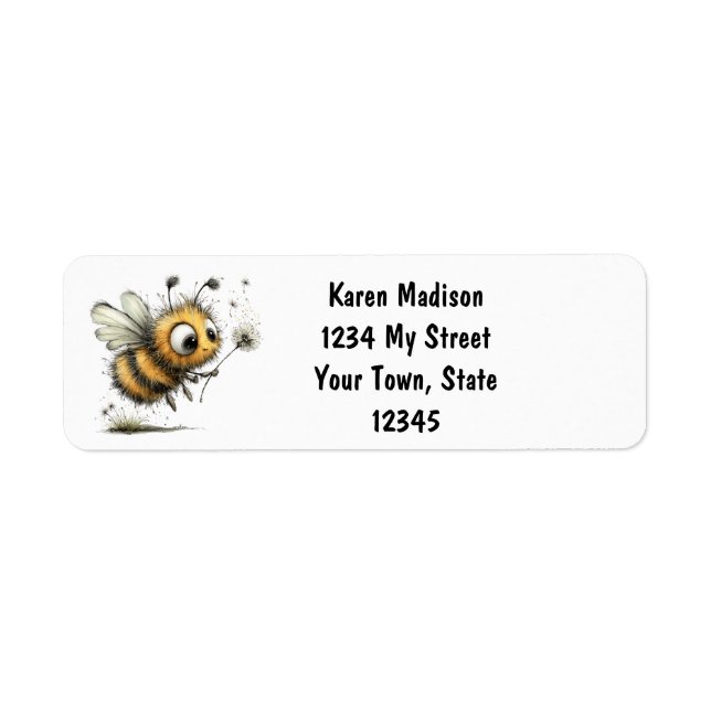 Étiquette Abeille Bumble personnalisée  (Devant)