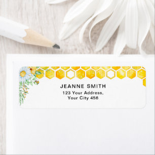 Étiquette Abeille de miel floral Retourner l'adresse Étiquet