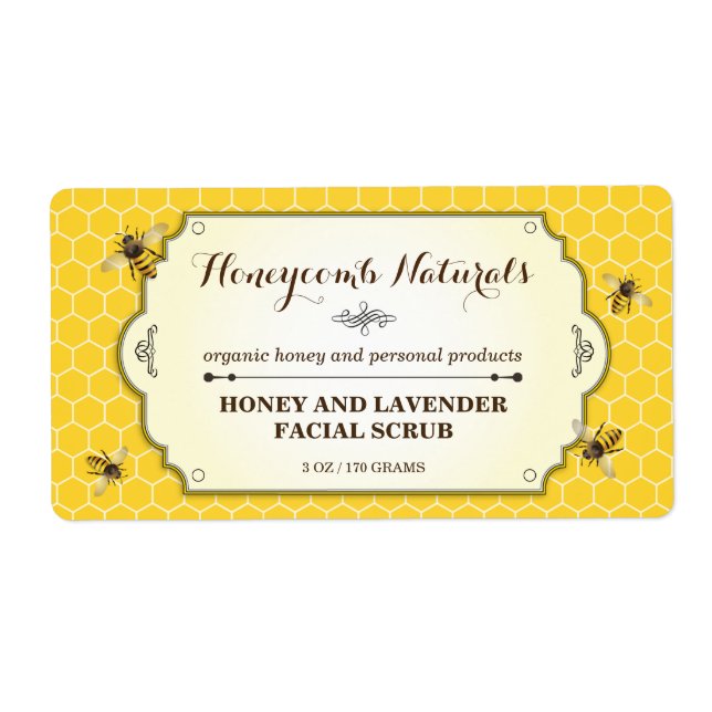 Étiquette Abeille faite main (Devant)