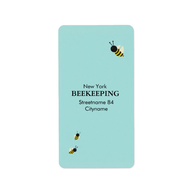 Étiquette Abeilles mignonnes volantes (Devant)