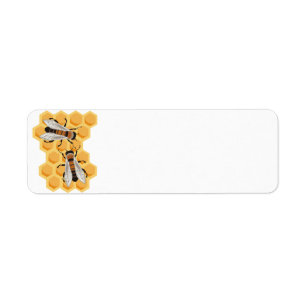 Étiquette abeilles sur le peigne